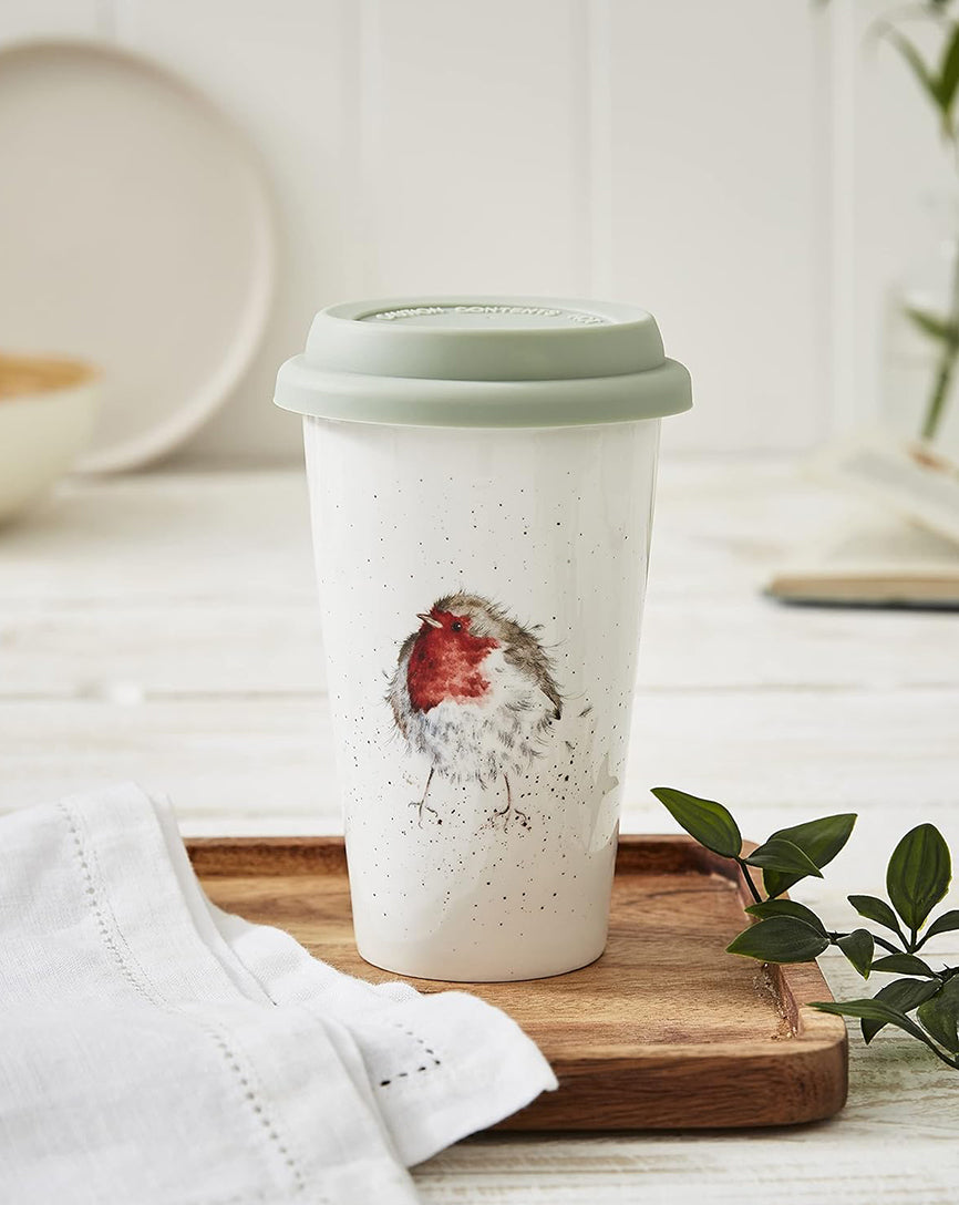 Royal Worcester Wrendale Designs Robin Travel Mug